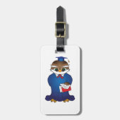 Wise Owl Afstuderen Schattigee Scholar Bird Bagagelabel (Voorkant verticaal)