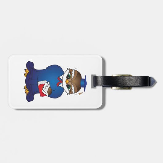 Wise Owl Afstuderen Schattigee Scholar Bird Bagagelabel (Achterkant horizontaal)