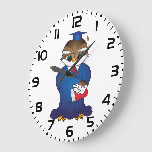 Wise Owl Afstuderen Schattigee Scholar Bird Grote Klok (Hoek)