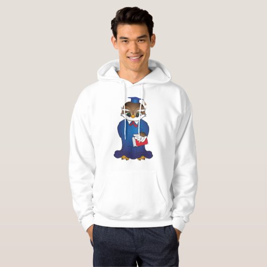 Wise Owl Afstuderen Schattigee Scholar Bird Hoodie (Voorkant volledig)