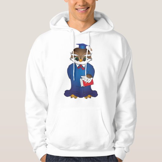 Wise Owl Afstuderen Schattigee Scholar Bird Hoodie (Voorkant)