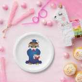 Wise Owl Afstuderen Schattigee Scholar Bird Papieren Bordje (Feest)