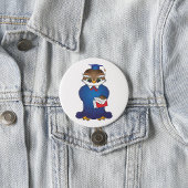Wise Owl Afstuderen Schattigee Scholar Bird Ronde Button 7,6 Cm