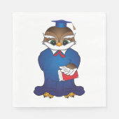 Wise Owl Afstuderen Schattigee Scholar Bird Servet (Voorkant)