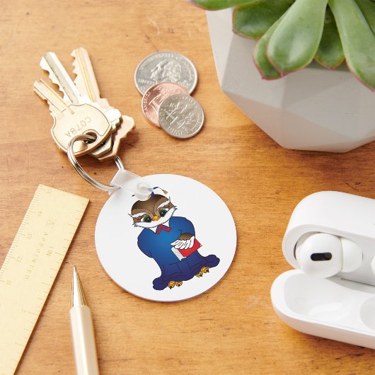 Wise Owl Afstuderen Schattigee Scholar Bird Sleutelhanger