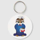 Wise Owl Afstuderen Schattigee Scholar Bird Sleutelhanger (Achterkant)