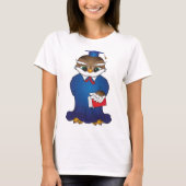 Wise Owl Afstuderen Schattigee Scholar Bird T-shirt (Voorkant)