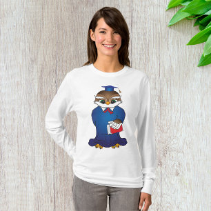 Wise Owl Afstuderen Schattigee Scholar Bird T-shirt