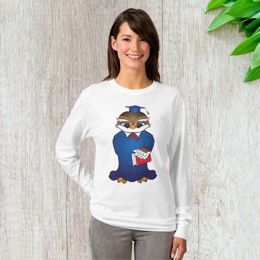 Wise Owl Afstuderen Schattigee Scholar Bird T-shirt
