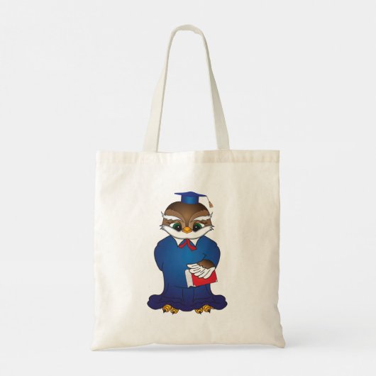 Wise Owl Afstuderen Schattigee Scholar Bird Tote Bag (Achterkant)