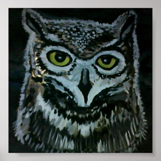 Wise Owl bij nacht Poster (Voorkant)