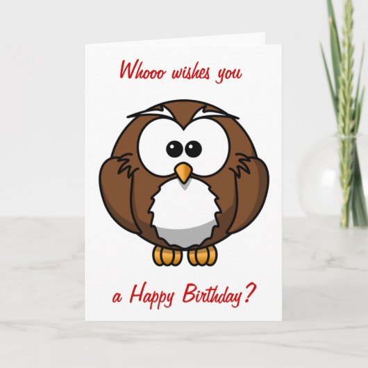 Wise Owl Birthday Kaart (Voorkant)