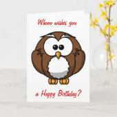 Wise Owl Birthday Kaart (Gele Bloem)