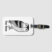 Wise Owl Black op White Luggage Bagagelabel (Voorkant (horizontaal))