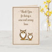 Wise Owl Boss Day Kaart (Gele Bloem)