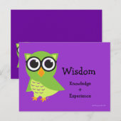Wise Owl Card Briefkaart (Voorkant / Achterkant)