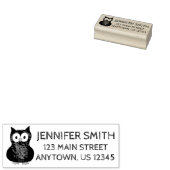 Wise Owl Cartoon Bird Persoonlijk adres Rubberstempel (Gestempeld)
