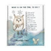 Wise Owl cute mouse Kids Daily Routine Checklist  Notitieblok (Voorkant)