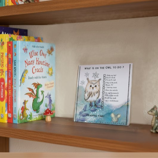 Wise Owl cute mouse Kids Daily Routine Checklist  Notitieblok