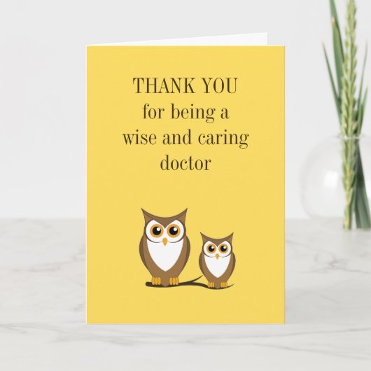 Wise owl dokter bedankt je kaart (Voorkant)
