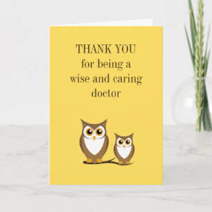 Wise owl dokter bedankt je kaart