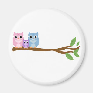 Wise Owl Family Magneet