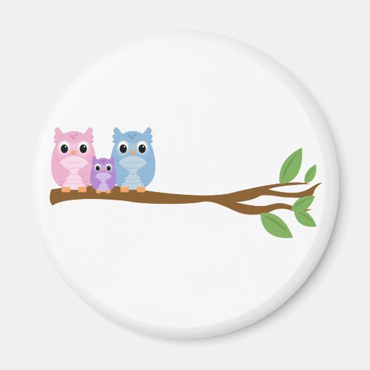 Wise Owl Family Magneet (Voorkant)