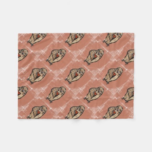 Wise Owl Fleece Deken (Voorkant (Horizontaal))