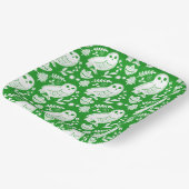 Wise Owl Folk Art Green Holiday Papieren Bordje (Gebogen)
