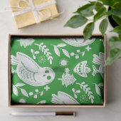 Wise Owl Folk Art Green Holiday Tissuepapier (Geschenk)