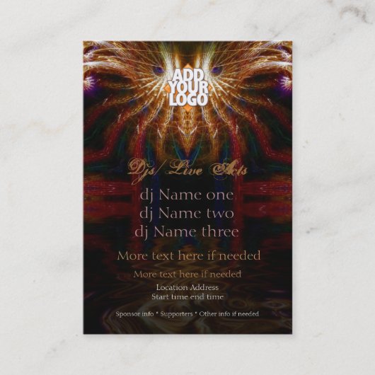 Wise Owl Fractal Mini Flyer Visitekaartje (Voorkant)