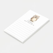 Wise owl from the desk of name lined post-it® notes (Schuin)