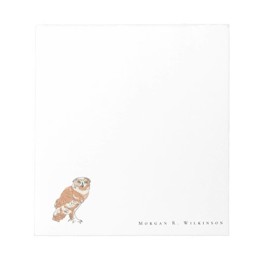 Wise Owl Illustration Personalized Notitieblok (Voorkant)
