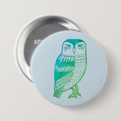 Wise Owl line tekengroen Ronde Button 7,6 Cm (Voorkant /achterkant)