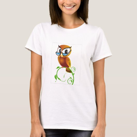 Wise owl met bril t-shirt (Voorkant)