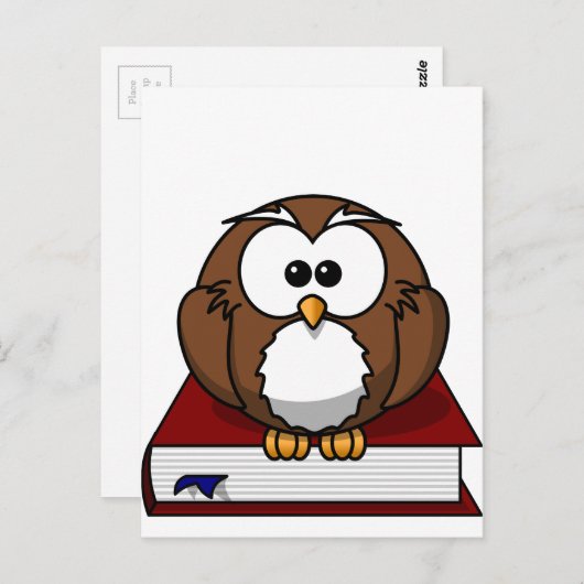 Wise Owl on Book, leraar, wisdom, knowledge study Briefkaart (Voorkant / Achterkant)