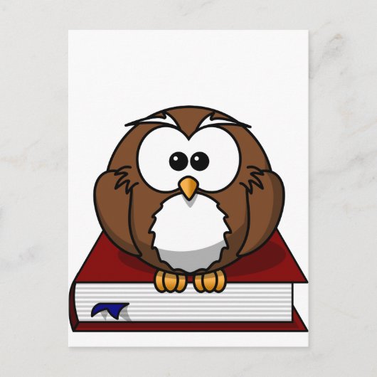 Wise Owl on Book, leraar, wisdom, knowledge study Briefkaart (Voorkant)
