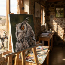 Wise Owl Painting Large