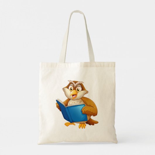 Wise Owl Reading Book Tote Bag (Achterkant)