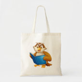 Wise Owl Reading Book Tote Bag (Voorkant)