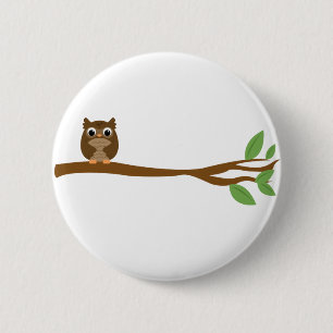Wise Owl Ronde Button 5,7 Cm