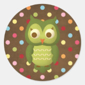 Wise Owl Ronde Sticker (Voorkant)
