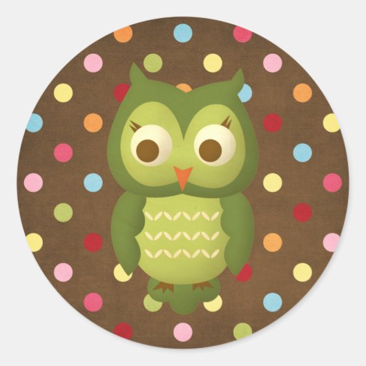 Wise Owl Ronde Sticker (Voorkant)