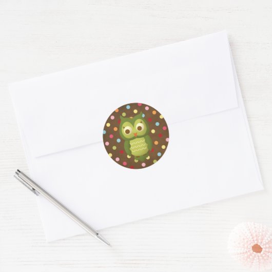 Wise Owl Ronde Sticker (Envelop)