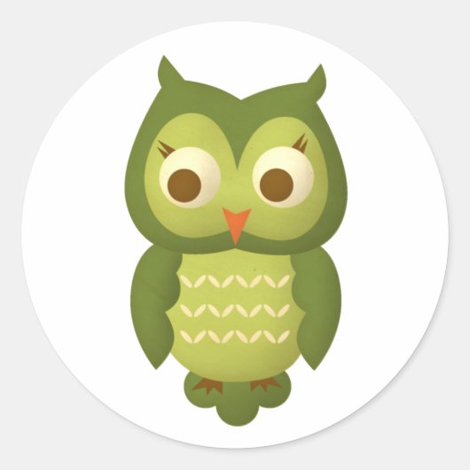 Wise Owl Ronde Sticker (Voorkant)