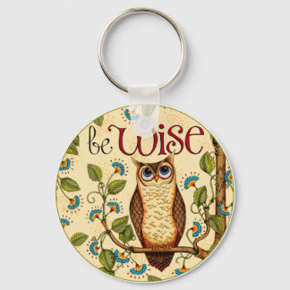 Wise Owl- Round Sleutelhanger