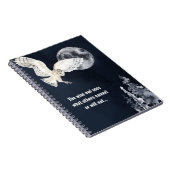 Wise Owl Silver Full Moon Motivatie Gezegde Notitieboek (Rechterzijde)