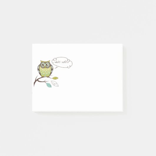Wise Owl Speech Bubble Post-it Notes (Voorkant)