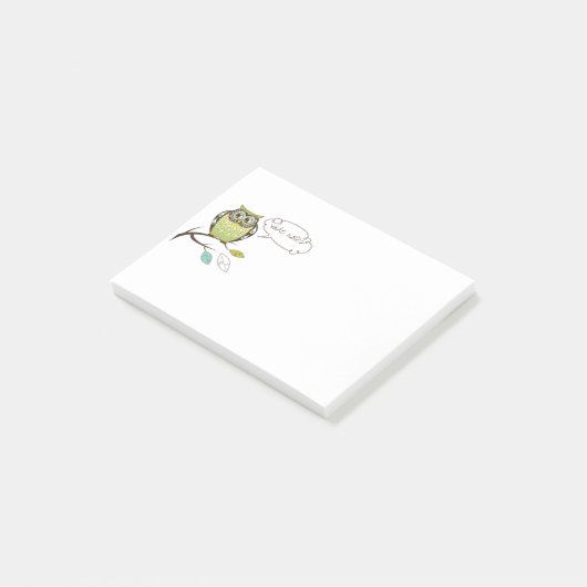 Wise Owl Speech Bubble Post-it Notes (Schuin)