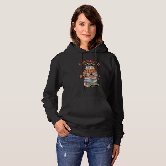 Wise Owl Teach Love Learn Hoodie (Voorkant volledig)